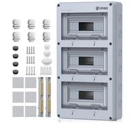 EYPINS Caja de Distribución de Superficie 295×550×110mm, 3 Filas y 36 Módulos Caja Electrica Exterior IP65 Impermeable y Antihumedad, Plástico ABS, Subdistribuidor con Junta Perimetral