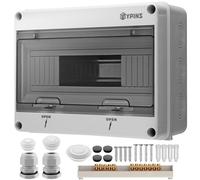 EYPINS Caja de Distribución de Superficie de 1 Filas y 12 Módulos, Caja Electrica Caja de Fusibles IP65 Impermeable y Antihumedad, Subdistribuidor de Superficie con Junta Perimetral para Exteriores