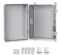 EYPINS Caja Estanca Exterior Electrica Impermeable con Ventana de Disipación de Calor, Cuadro Eléctrico Superficie con Carcasa Plástico ABS, Cajas de Empalmes 40 * 30 * 16cm,Blanco