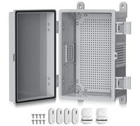 EYPINS Caja Estanca Exterior Electrica Impermeable con Ventana de Disipación de Calor, Cuadro Eléctrico Superficie con Carcasa Plástico ABS, Cajas de Empalmes 30 * 20 * 16cm,Blanco