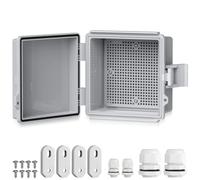 EYPINS Caja Estanca Exterior Electrica Impermeable IP67 15 * 15 * 9cm | Cuadro Eléctrico Superficie con Carcasa Plástico ABS, Cajas de Empalmes Blanco,para Exterior Garaje Sótano