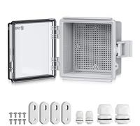 EYPINS Caja Estanca Exterior Electrica Impermeable IP67, Cuadro Eléctrico Superficie con Carcasa Plástico ABS, Cajas de Empalmes 15 * 15 * 9cm, Transparente