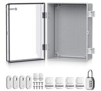 EYPINS Caja Estanca Exterior Electrica Impermeable IP67, Cuadro Eléctrico Superficie con Carcasa Plástico ABS, Cajas de Empalmes 40 * 30 * 16cm, Transparente