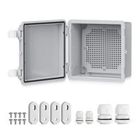 EYPINS Caja Estanca Exterior Electrica Impermeable IP67, Cuadro Eléctrico Superficie con Carcasa Plástico ABS, Cajas de Empalmes 15 * 15 * 9cm, Blanco