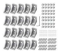 EYPINS Soporte de Esquina Aluminio, 20 PCS Conector de Esquina 90 Grados Recto 2020, Perfil de Extrusión Forma de L con Ranuras de 6mm, con Tornillos Hexagonales M5 y Tuercas en T