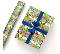 EYQQM Paquete de 5 hojas de papel de regalo de 51 x 75 cm, papel kraft duradero, para cumpleaños de niños, almacenamiento de fiestas, decoración festiva (fiesta temática de rayas)