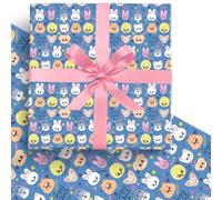 EYQQM Skzoo - Paquete de 5 hojas de papel de regalo de 20 x 30 pulgadas, paquete de hojas de papel de estraza para cumpleaños de niños, decoración festiva de almacenamiento de fiestas de Navidad (azul