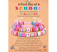 EYQV Regalos para el primer día en la escuela, pulsera de regreso a clases, pulseras a juego, regalos para mamá, hija, mejor amiga, dulces regalos de comienzo escolar para niñas, regalos de regreso a