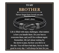 EYQV Regalos para hombres y niños, pulsera de cuero para papá, abuelo, padrastro, marido, hijo, hermano, perfecto para cumpleaños, Navidad, Día del Padre, graduación, San Valentín para él, 13.36 cm