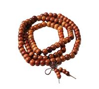 EYRMQWJPC brazaletes de perlas, Pulsera y collar de 108 cuentas oración Mala sándalo rojo 7 x 9 mm