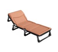 EYRMQWJPC Cama de Camping, Cama Plegable con colchón, Respaldo Ajustable de 4 velocidades y reposacabezas Memoria 3D, Cama portátil(Brown,192 * 70 * 28cm)
