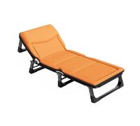 EYRMQWJPC Cama de Camping, Cama Plegable con colchón, Respaldo Ajustable de 4 velocidades y reposacabezas Memoria 3D, Cama portátil(Orange,192 * 65 * 28cm)
