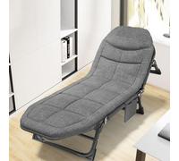 EYRMQWJPC Cama de Camping, Cama Plegable for Adultos, Cama de campaña portátil, Cuna for, Ajustable 6 Posiciones, Tumbona