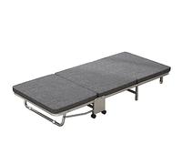 EYRMQWJPC Cama de Camping, Cuna de Camping Ligera con colchón for Adultos, portátil y Plegable(Grey,39.37"X70.87"X9.45")