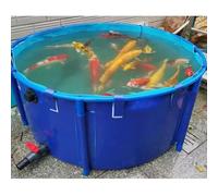 EYRMQWJPC Canvas PVC Above Ground Pool Fish Pond | Blue Multiple Sizes For Pool Fish Pond Baptism Rescue: Large Capacity Holding Tank(1.5x1 m)