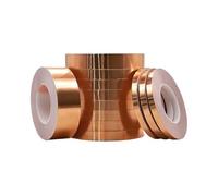 EYRMQWJPC Cinta adhesiva de lámina de cobre, Cinta de cobre dorada 25 m, espesor 0,065-0,1 mm y diámetro 10-50(25M-0.065MM-10MM)