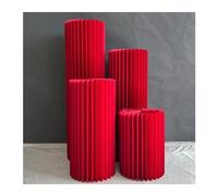 EYRMQWJPC Columnas plegables de papel para tartas, centro de mesa para boda, de cartón con pilar romano, soporte de cartón para decoración de fiestas de cumpleaños (rojo)