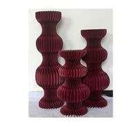 EYRMQWJPC Columnas plegables de papel para tartas, soporte de 3 piezas de pedestales cilíndricos, mesas para plantas de suelo con soporte cilíndrico (Red-a)