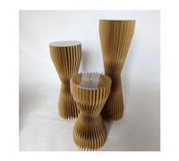 EYRMQWJPC Columnas plegables de papel para tartas, soporte de pli 3 pedestales expositivos, centro de mesa para boda, soporte para flores cilíndrico (marrón)