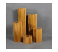 EYRMQWJPC Columnas plegables de papel para tartas, soporte para jarrones de boda con base cilíndrica, centro de mesa para fiestas de cartón, pilar romano (dorado)