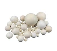 EYRMQWJPC Cuentas de madera en forma de bola, Cuentas de madera color natural, redondas, sin agujero, 6-90 mm, for tallar joyería DIY(30mm-3pcs)