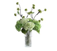 EYRMQWJPC decoración del hogar Arreglo Floral de simulación de Ramo de Plantas con jarrón de Vidrio