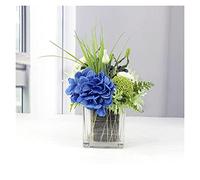 EYRMQWJPC decoración del hogar Flores Artificiales de Seda de 11,42 Pulgadas, hortensias de Seda Amarillas con Tallos y Hojas.