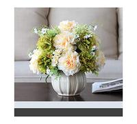 EYRMQWJPC decoración del hogar Ramos de Flores con decoración en jarrón de cerámica for el hogar, la Oficina y la Boda. Plantas Artificiales.