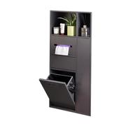 EYRMQWJPC Estante de Acero para baño, Alcoba De Ducha De Acero Inoxidable con Estante Y Papelera Multicolor 40x(67-86) x14cm(Grey,(W x H x D) 40x86x14cm)