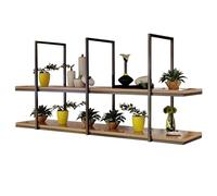 EYRMQWJPC Estantes flotantes de Madera, Estante de Pared y Techo, Dos Niveles, Madera Metal, Varios tamaños(80x30x80cm)