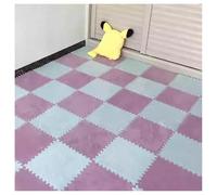 EYRMQWJPC Losetas de moqueta de Felpa con diseño Entrelazado Pack of 36 12x12x0.4in Plush Carpet Interlocking Foam Puzzle Floor Mat Multicolor(Blue+Purple)