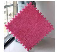 EYRMQWJPC Losetas de moqueta de Felpa con diseño Entrelazado Pack of 36 12x12x0.4in Plush Carpet Interlocking Foam Puzzle Floor Mat Multicolor(Rose Red)