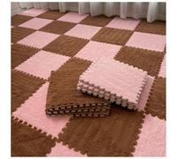 EYRMQWJPC Losetas de moqueta de Felpa con diseño Entrelazado Pack of 40 Plush Patchwork Foam Interlocking Carpet Tiles 30x30x1cm Multicolor(Pink+Coffee)