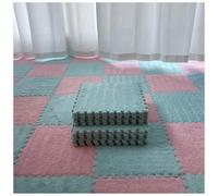 EYRMQWJPC Losetas de moqueta de Felpa con diseño Entrelazado Pack of 40 Plush Patchwork Foam Interlocking Carpet Tiles 30x30x1cm Multicolor(Pink+Light Blue)