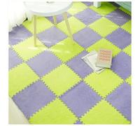 EYRMQWJPC Losetas de moqueta de Felpa con diseño Entrelazado Pack of 50 Plush Interlocking Foam Carpet Tiles 30x30x1cm Multicolor(Light Green+Purple)