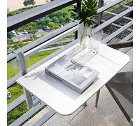 EYRMQWJPC Mesa de Colgar Plegable balcón, Mesa Auxiliar Colgante Plegable de Altura Ajustable(Bwhite,100 * 35Cm/39.3 * 13.7In)