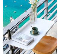 EYRMQWJPC Mesa de Colgar Plegable balcón, Mesa Colgante for balcón, Plegable y Ajustable, Color Blanco(Black Stand,80 * 35cm)