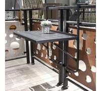 EYRMQWJPC Mesa de Colgar Plegable balcón, Mesa Colgante Plegable for balcón con barandilla for Exteriores Ajustable en 3 Alturas(Black)