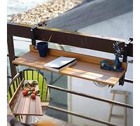 EYRMQWJPC Mesa de Colgar Plegable balcón, Mesa de balcón Plegable Colgante for Montaje en barandilla(Wood Color)