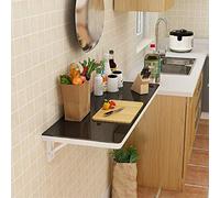 EYRMQWJPC Mesa Plegable Simple, Modern Minimalist Style Folding Shelf Bracket Stable Durable,Space Saving Folding Table,Load Capacity 50kg/110lb(Black,100 * 30cm/39 * 12in)