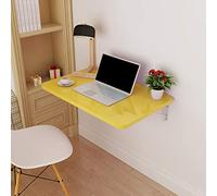 EYRMQWJPC Mesa Plegable Simple, Simple Wall Folding Wall Mounted Desk,4 Colors,Hanging Desk Wall Folding Table,MAX Load 60kg/132lb(Yellow,80 * 50cm/32 * 20in)