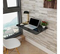 EYRMQWJPC Mesa Plegable Simple, Simple Wall Folding Wall Mounted Desk,4 Colors,Hanging Desk Wall Folding Table,MAX Load 60kg/132lb(Black,80 * 50cm/32 * 20in)