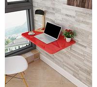 EYRMQWJPC Mesa Plegable Simple, Simple Wall Folding Wall Mounted Desk,4 Colors,Hanging Desk Wall Folding Table,MAX Load 60kg/132lb(Red,80 * 50cm/32 * 20in)