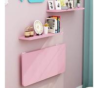 EYRMQWJPC Mesa Plegable Simple, Simple Wall Folding Wall Mounted Desk,4 Colors,Hanging Desk Wall Folding Table,MAX Load 60kg/132lb(Pink,80 * 50cm/32 * 20in)