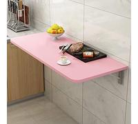 EYRMQWJPC Mesa Plegable Simple, Wall Mounted Fold Down Table, Floating Drop-Leaf Dining Desk, Multi-Function Folding Workbench(Pink,60 * 40cm/23.6 * 15.7in)