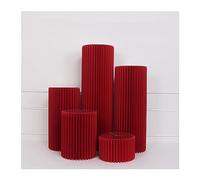 EYRMQWJPC Soportes plegables de papel con columnas para tartas, mesas de cartón para fiesta de cumpleaños, soporte de pedestal, pilar romano redondo rojo (11.8 pulgadas)