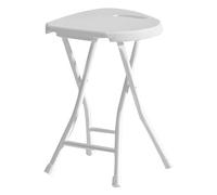 EYRMQWJPC Taburete Plegable Acolchado, Taburete de Bar Plegable plástico 18 Pulgadas con asa, Taburete Alto sin Respaldo for Adultos, encimera Cocina(White)