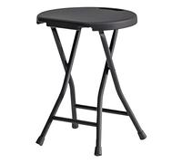 EYRMQWJPC Taburete Plegable Acolchado, Taburete de Bar Plegable plástico 18 Pulgadas con asa, Taburete Alto sin Respaldo for Adultos, encimera Cocina(Black)