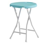 EYRMQWJPC Taburete Plegable Acolchado, Taburete de Bar Plegable plástico 18 Pulgadas con asa, Taburete Alto sin Respaldo for Adultos, encimera Cocina(Blue)