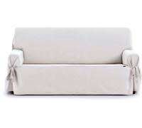 Eysa Funda de sofá 3 plazas con lazos blanco 180 - 230 cm
